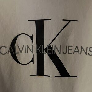 Calvin Klein Black and Gray Logo Tee
